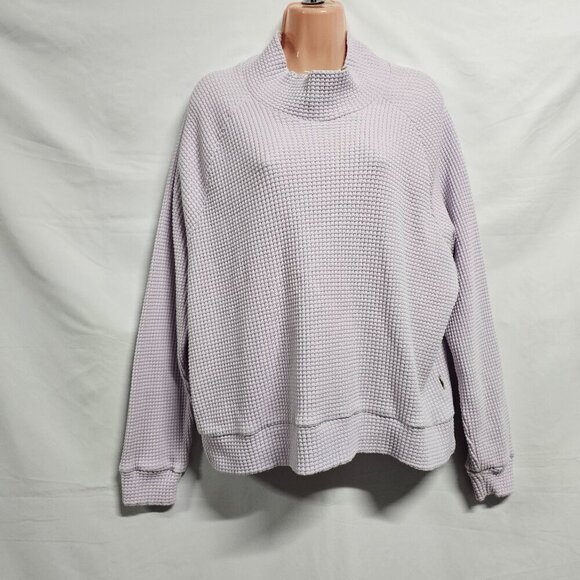 The North Face Chabot Women Thermal Knit Mock Neck Sweater Size XL Lavender - Picture 2 of 15